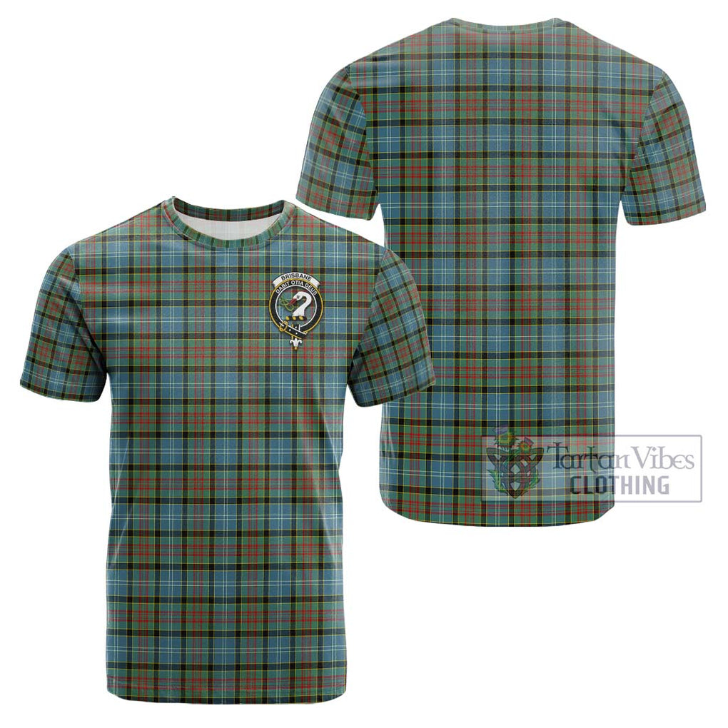 Brisbane Tartan Cotton T-Shirt with Family Crest Kid's Shirt - Tartanvibesclothing Shop