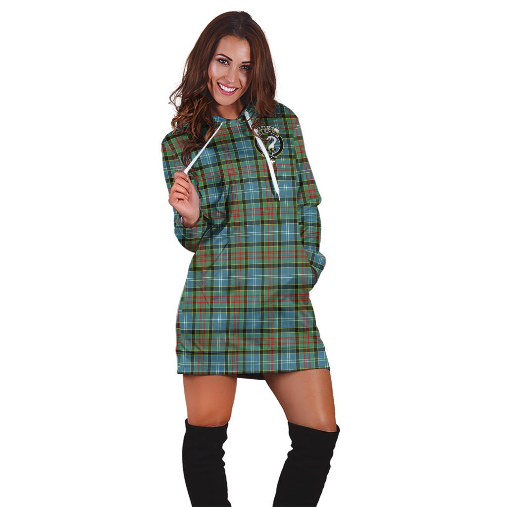 Brisbane Tartan Hoodie Dress with Family Crest - Tartan Vibes Clothing