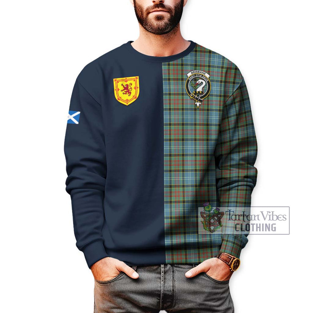 Tartan Vibes Clothing Brisbane Modern Tartan Sweatshirt with Scottish Lion Royal Arm Half Style