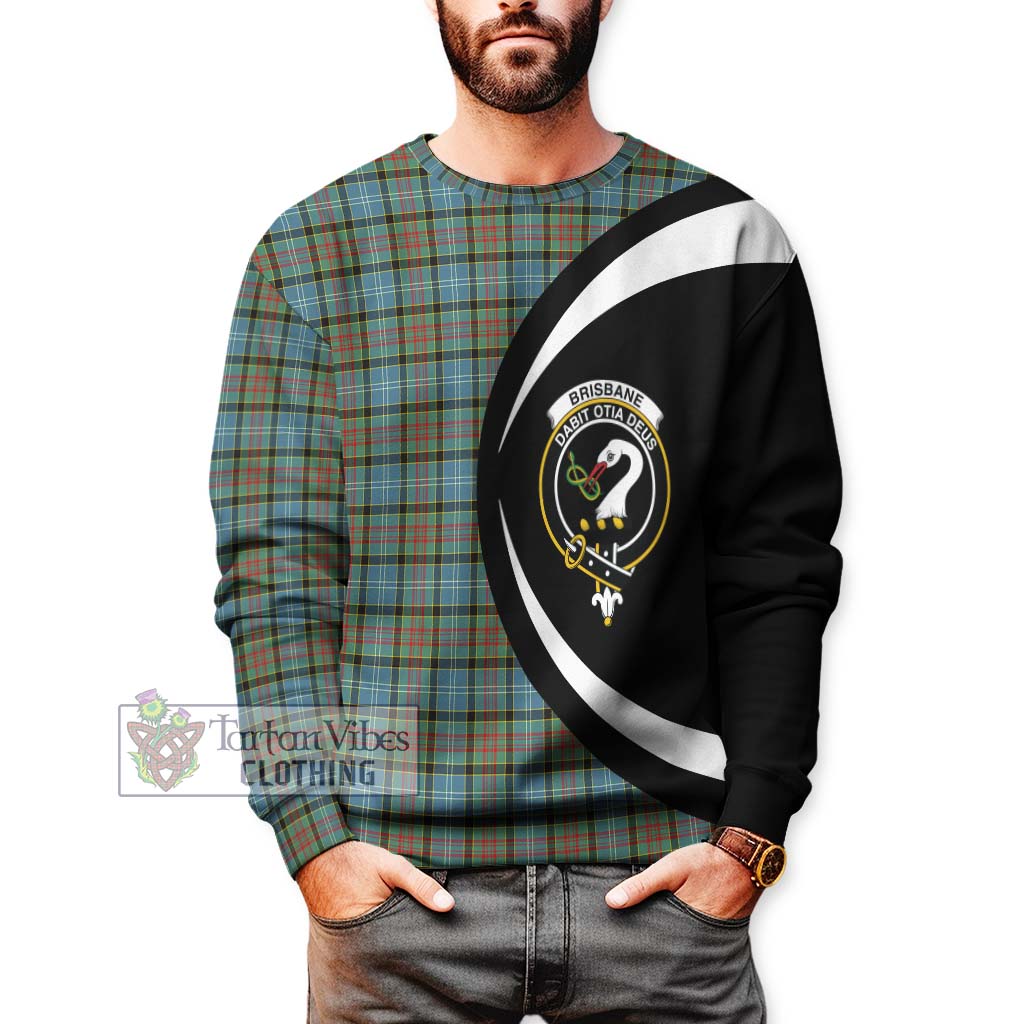 Brisbane Tartan Sweatshirt with Family Crest Circle Style - Tartan Vibes Clothing