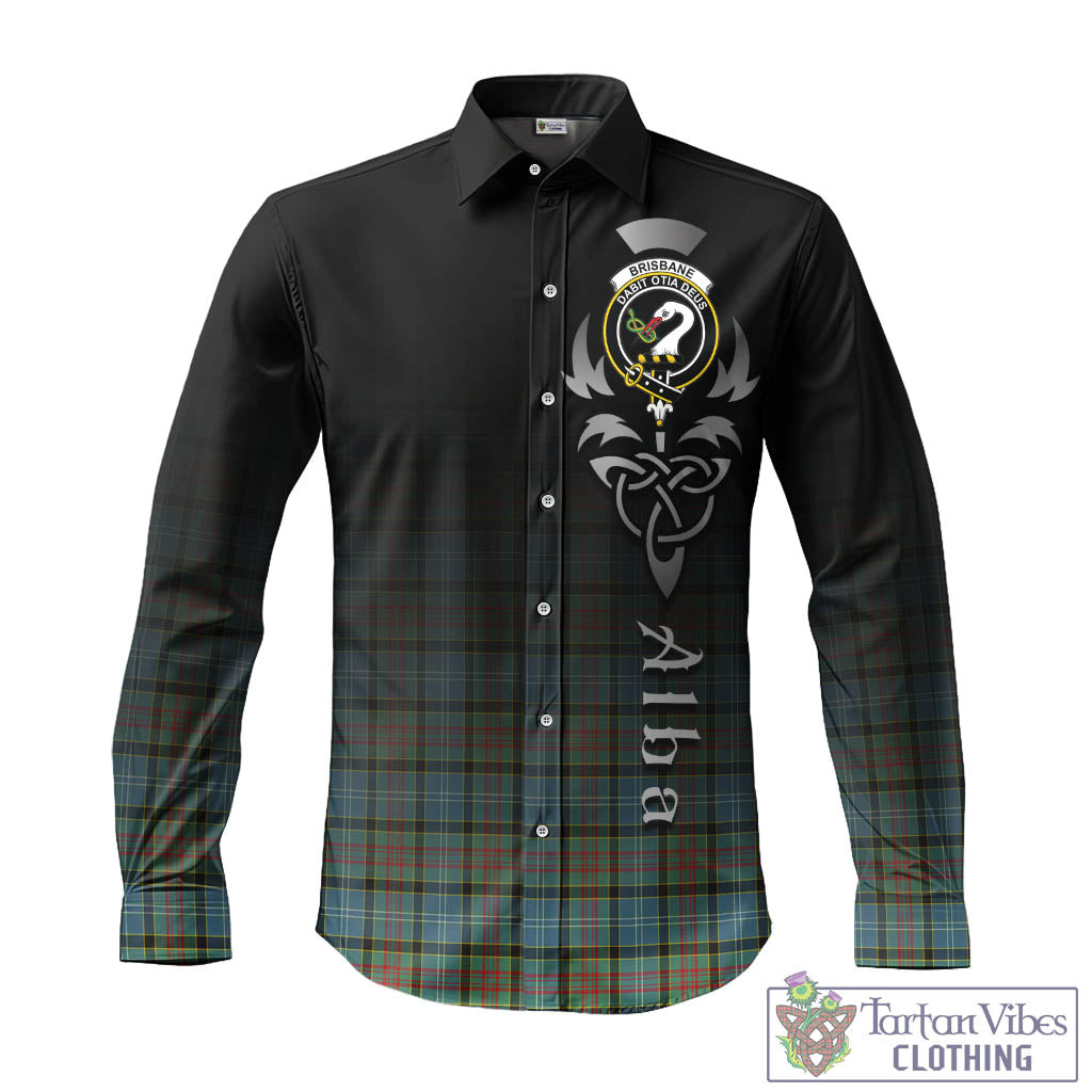 Tartan Vibes Clothing Brisbane modern Tartan Long Sleeve Button Up Featuring Alba Gu Brath Family Crest Celtic Inspired