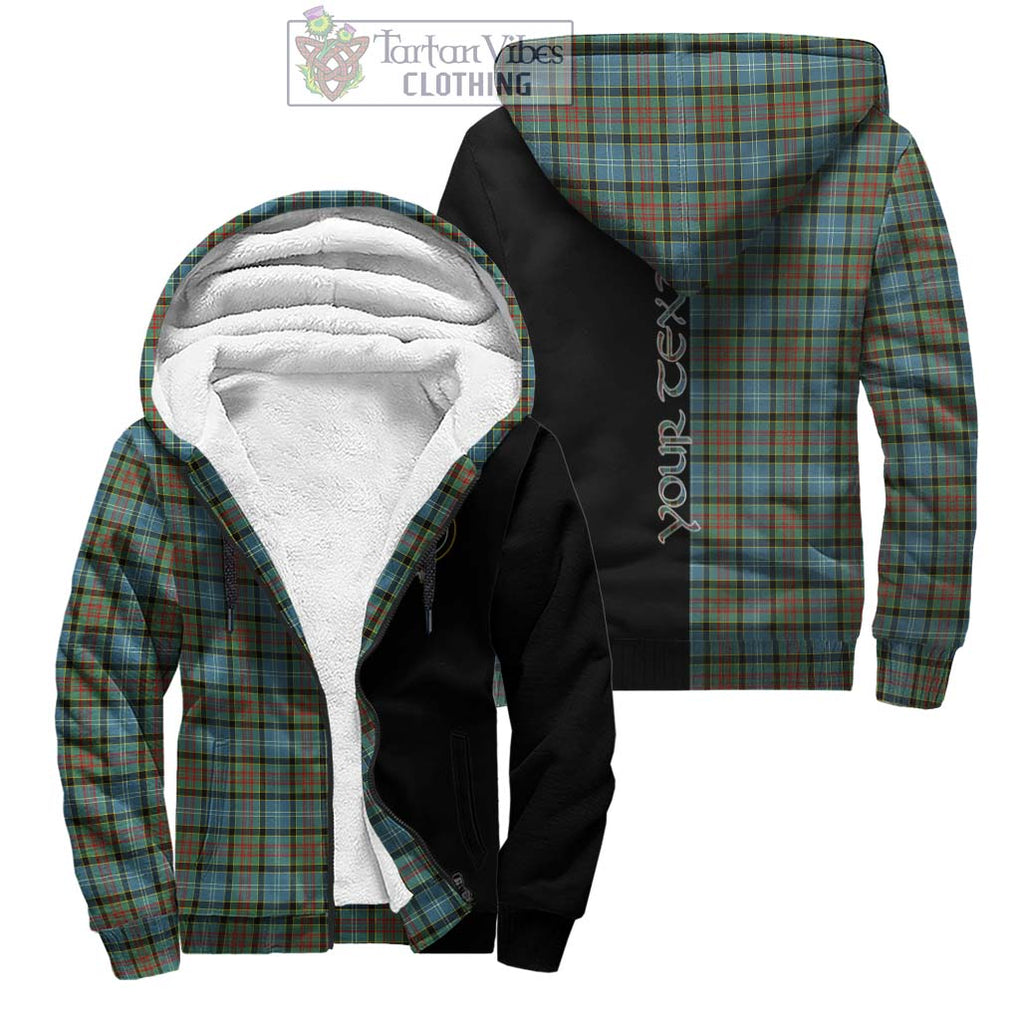 Brisbane Tartan Sherpa Hoodie with Family Crest and Half Of Me Style Unisex - Tartanvibesclothing Shop