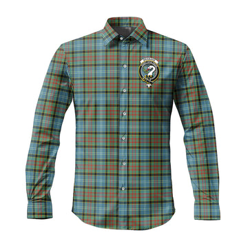 Brisbane Tartan Long Sleeve Button Up Shirt with Family Crest