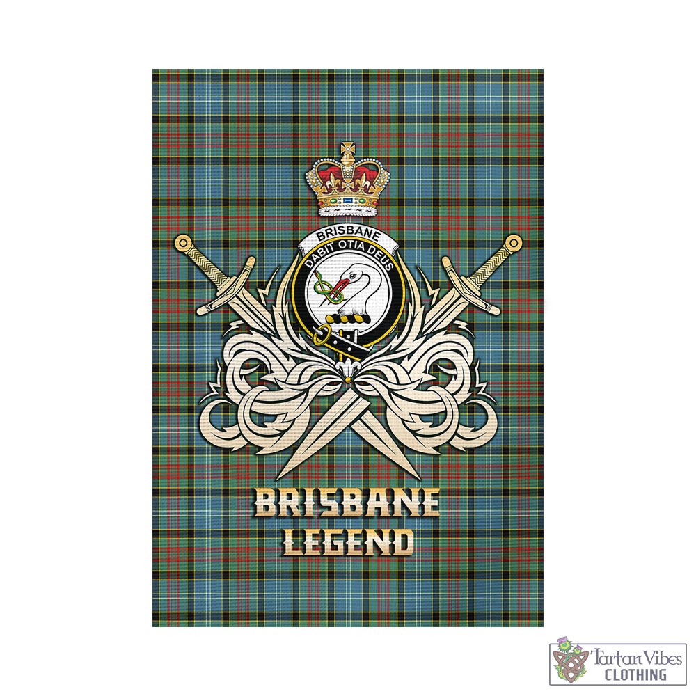 Tartan Vibes Clothing Brisbane modern Tartan Flag with Clan Crest and the Golden Sword of Courageous Legacy