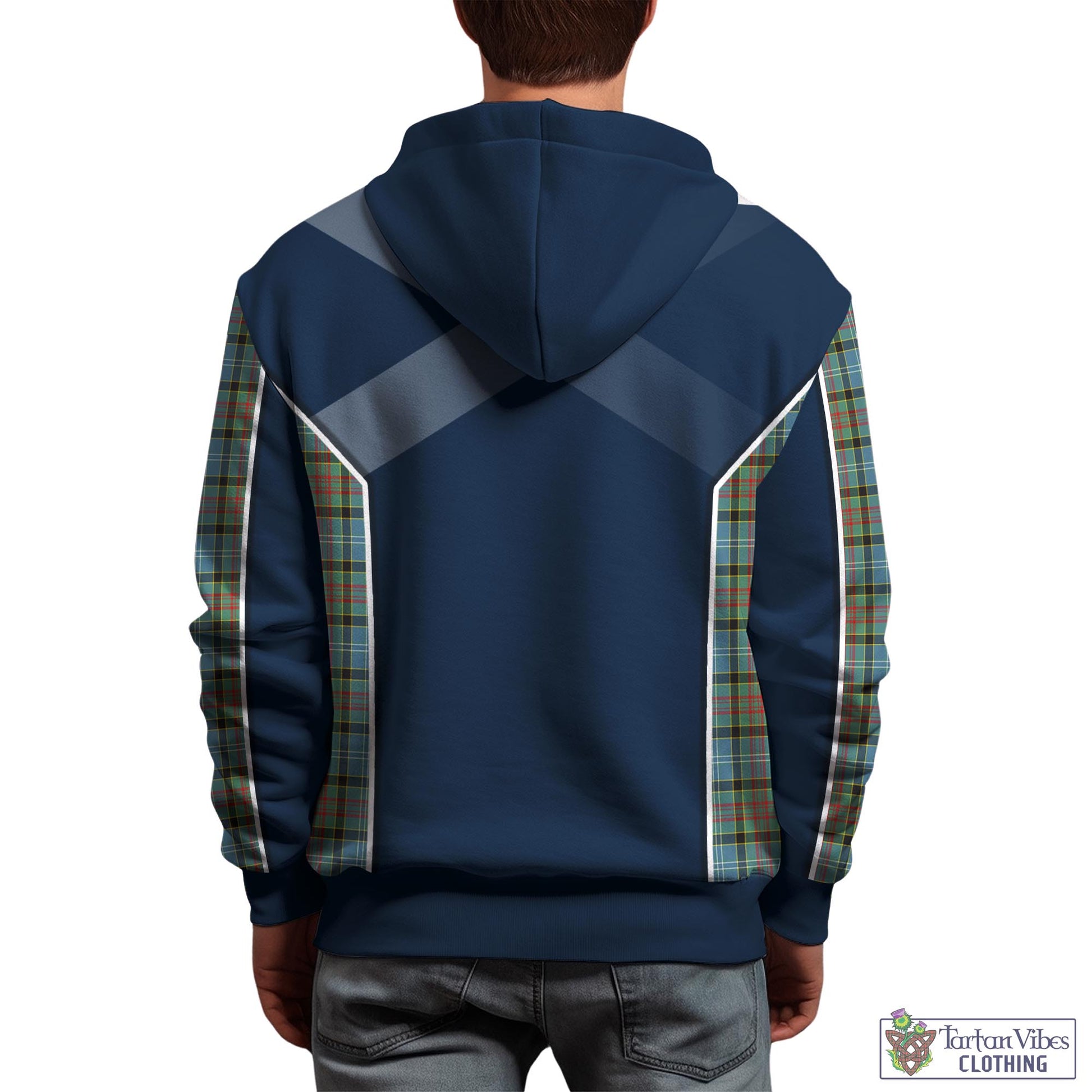 Tartan Vibes Clothing Brisbane modern Tartan Hoodie with Family Crest and Lion Rampant Vibes Sport Style