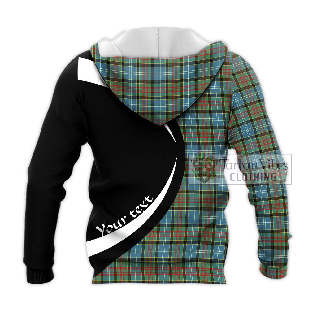 Brisbane Tartan Knitted Hoodie with Family Crest Circle Style - Tartan Vibes Clothing