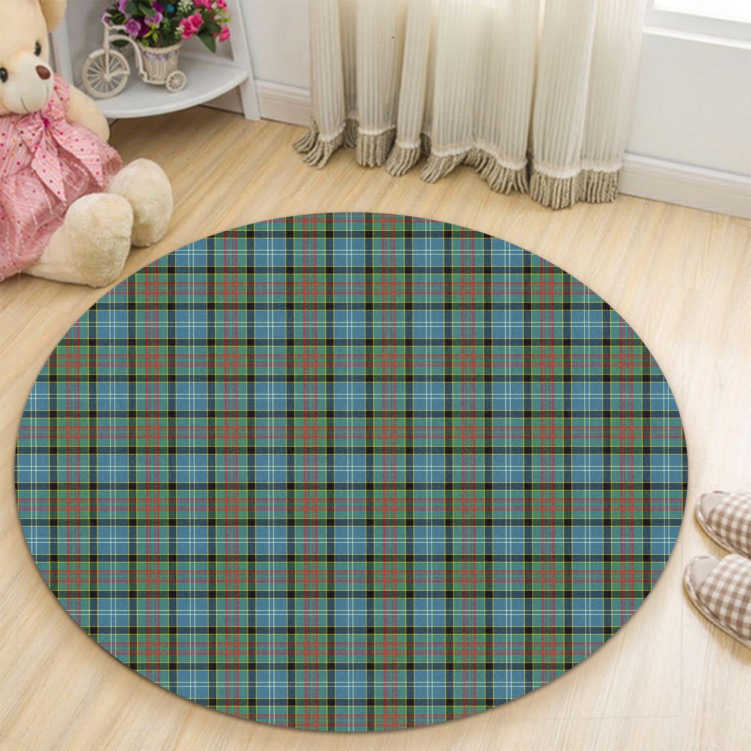 Brisbane modern Tartan Round Rug - Tartanvibesclothing