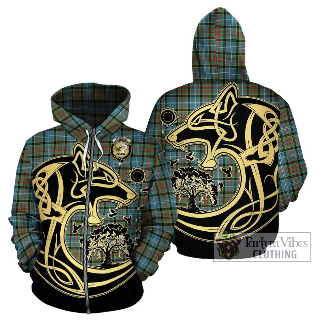 Brisbane Tartan Hoodie with Family Crest Celtic Wolf Style - Tartan Vibes Clothing