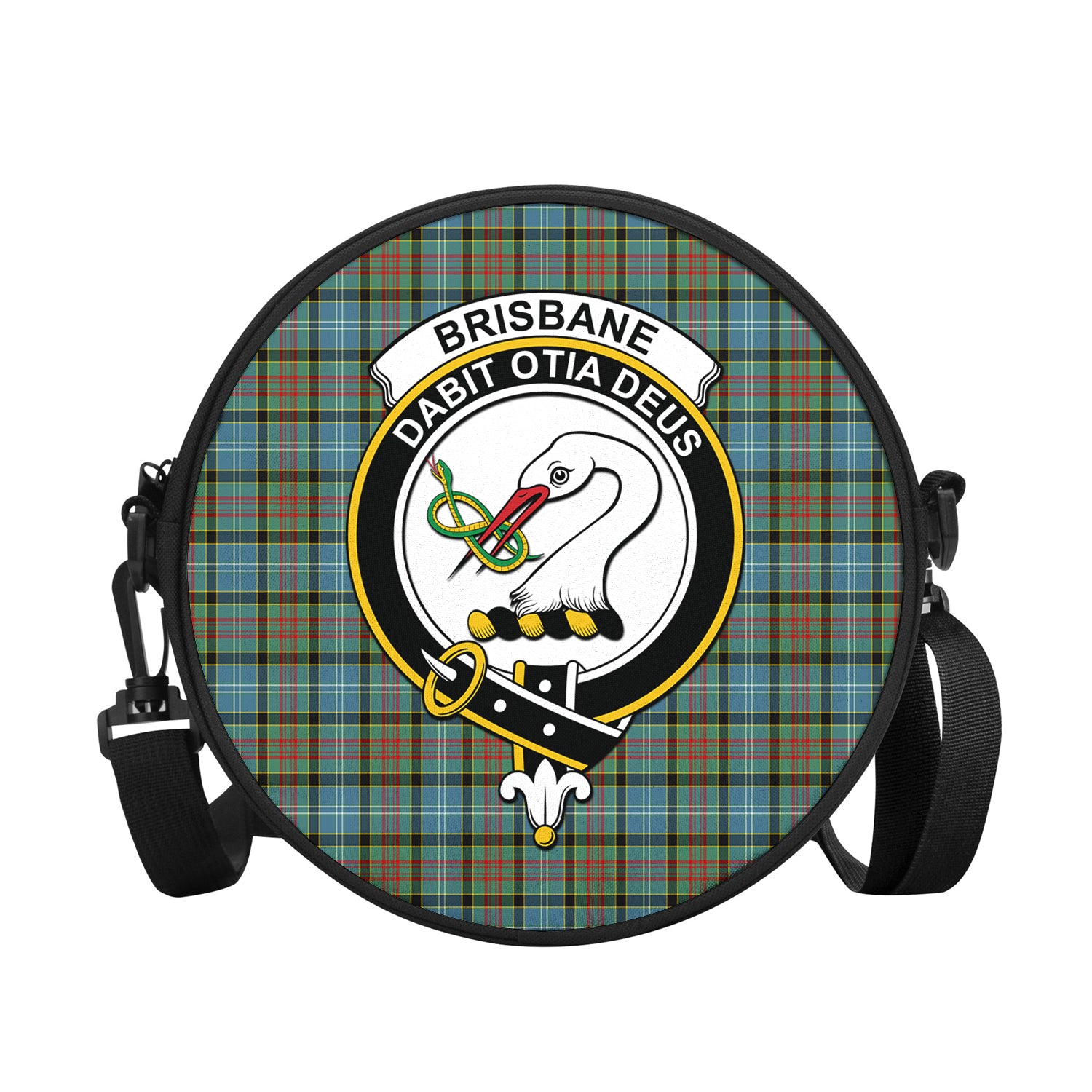 Brisbane modern Tartan Round Satchel Bags with Family Crest - Tartanvibesclothing