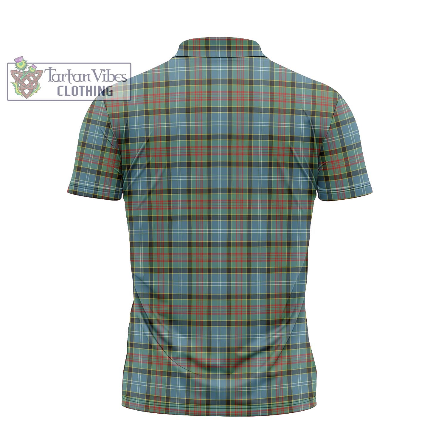 Tartan Vibes Clothing Brisbane modern Tartan Zipper Polo Shirt with Family Crest