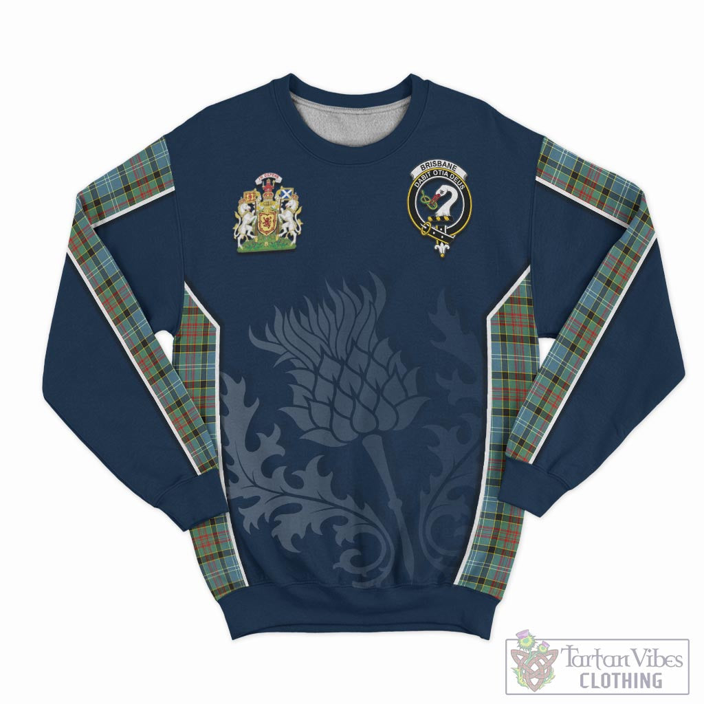 Tartan Vibes Clothing Brisbane modern Tartan Sweatshirt with Family Crest and Scottish Thistle Vibes Sport Style