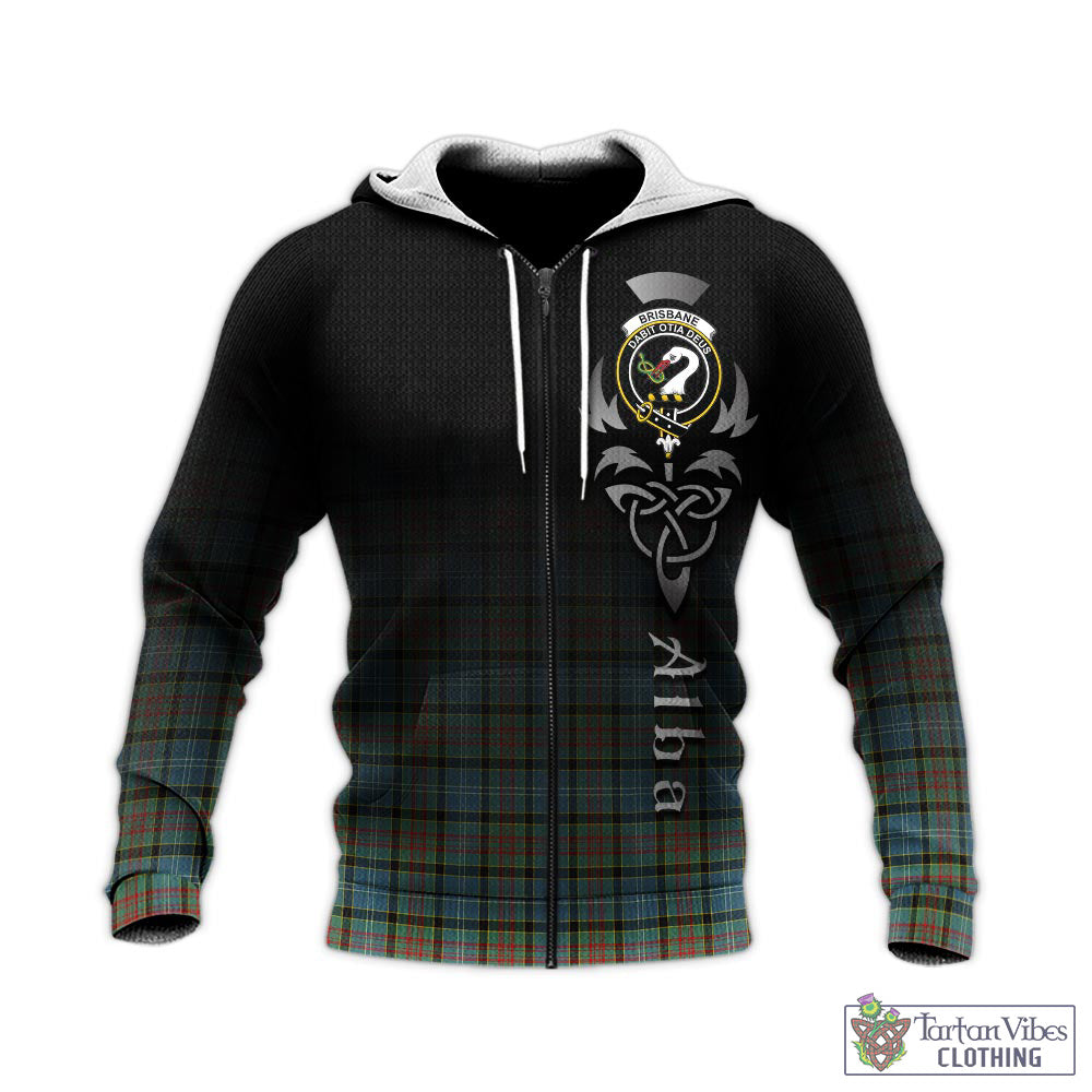 Tartan Vibes Clothing Brisbane modern Tartan Knitted Hoodie Featuring Alba Gu Brath Family Crest Celtic Inspired