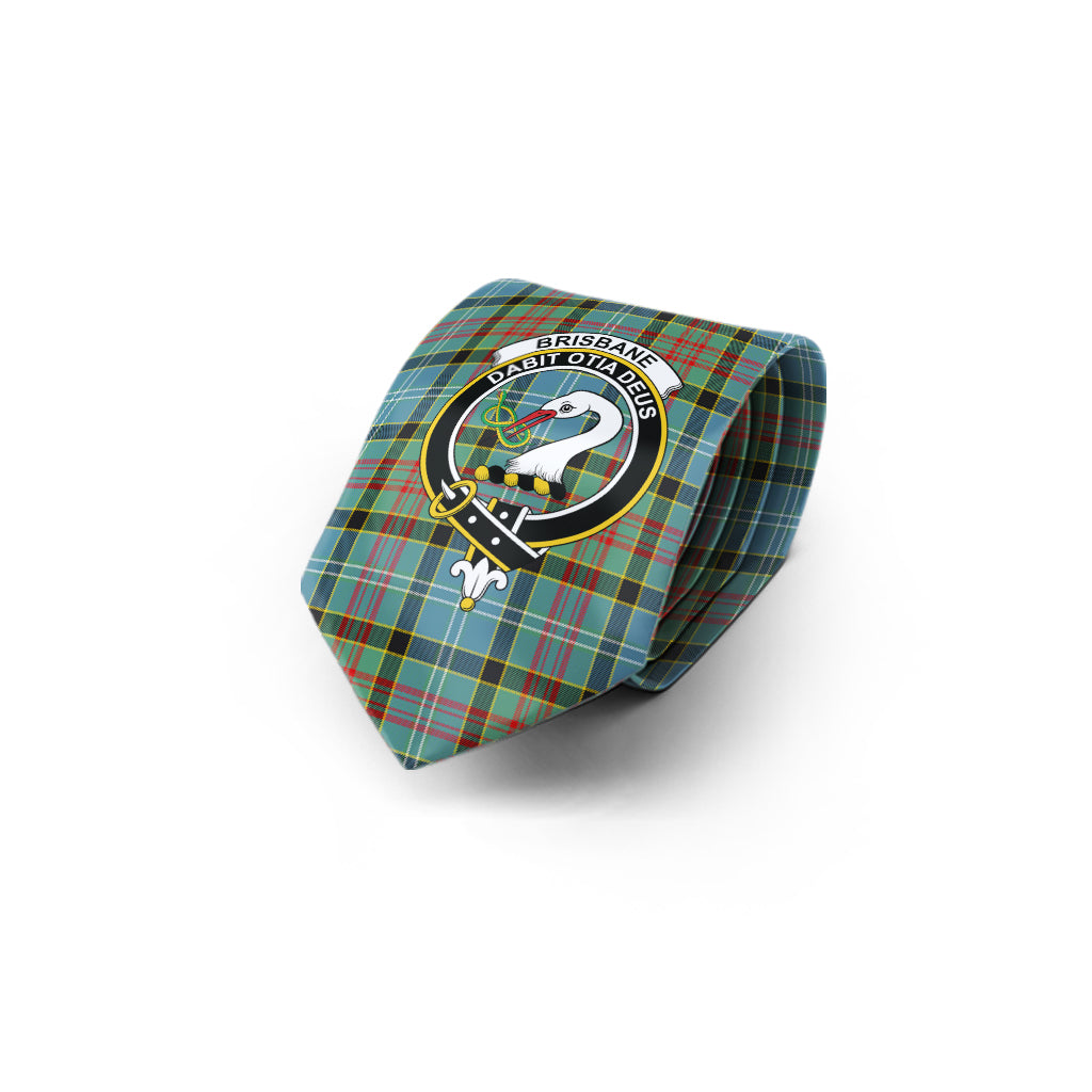 Brisbane Tartan Classic Necktie with Family Crest - Tartan Vibes Clothing