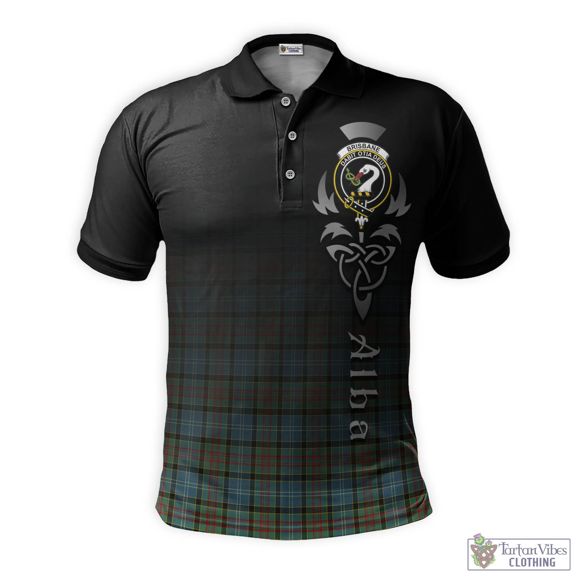 Tartan Vibes Clothing Brisbane modern Tartan Polo Shirt Featuring Alba Gu Brath Family Crest Celtic Inspired