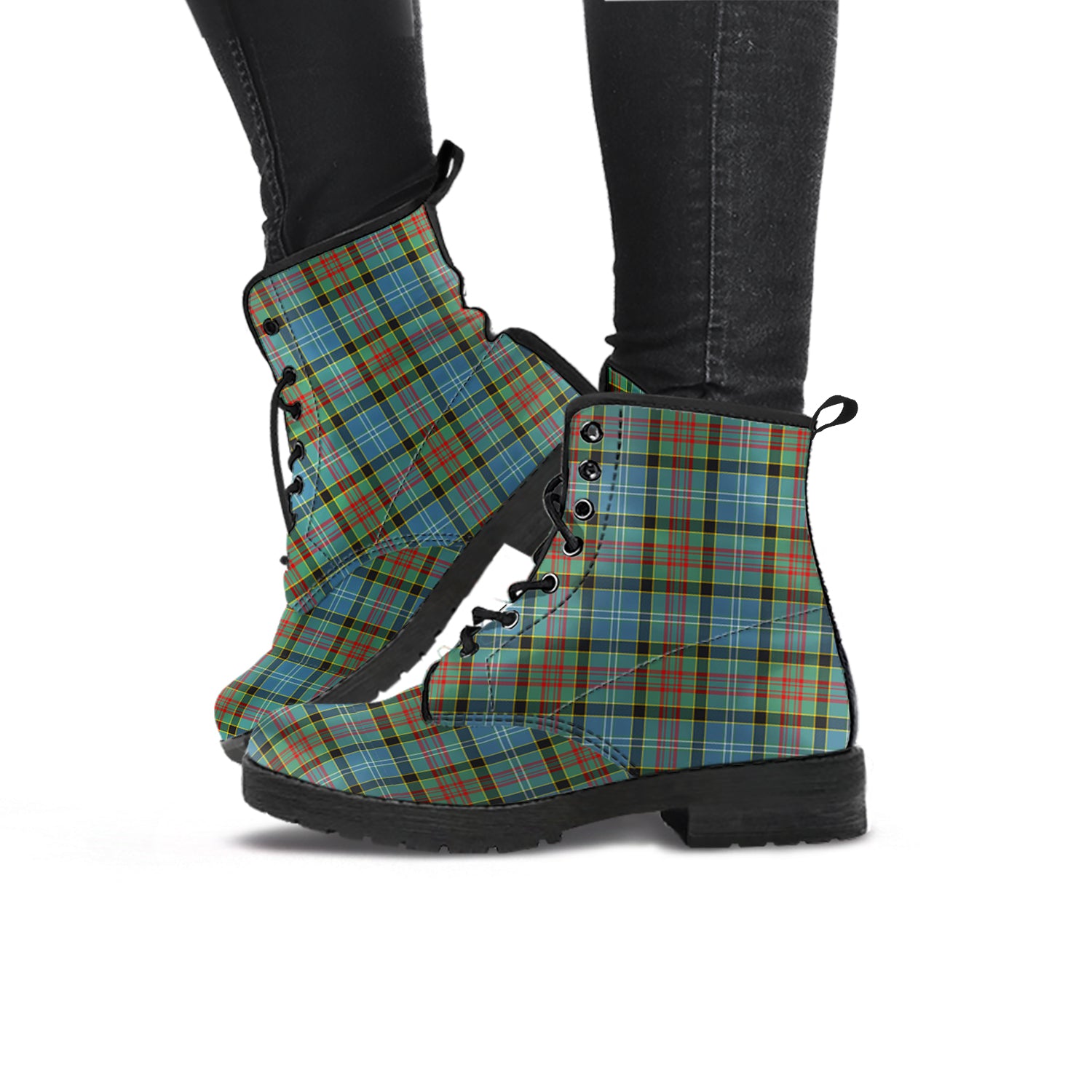 Brisbane modern Tartan Leather Boots - Tartanvibesclothing