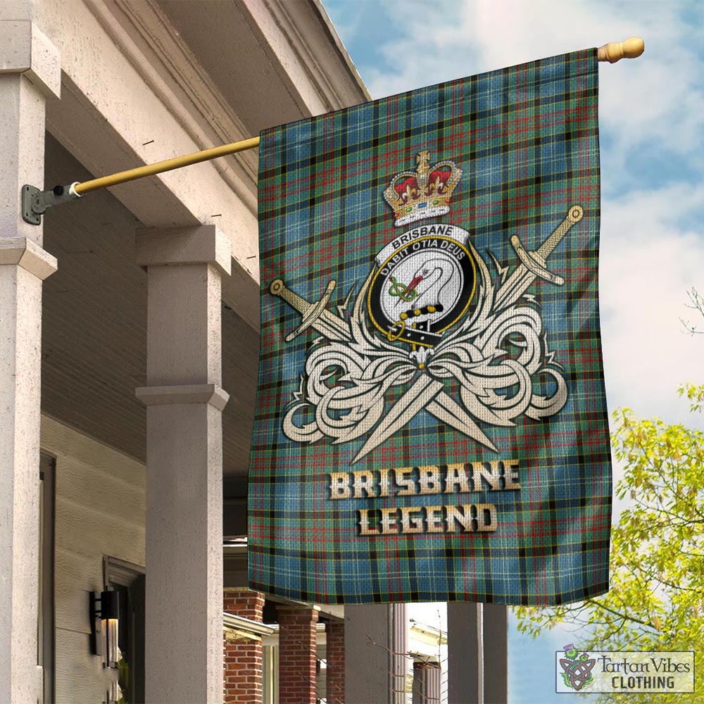 Tartan Vibes Clothing Brisbane modern Tartan Flag with Clan Crest and the Golden Sword of Courageous Legacy