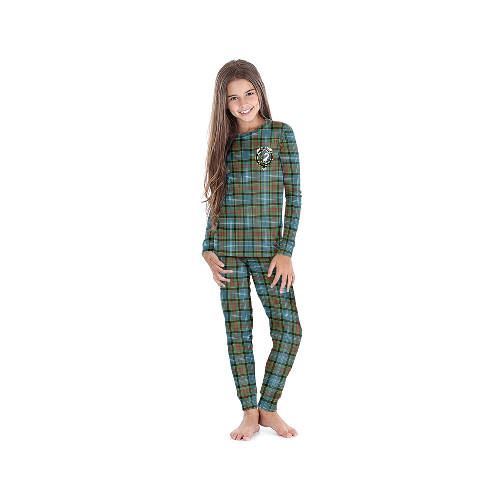 Brisbane Tartan Pajamas Family Set with Family Crest - Tartan Vibes Clothing