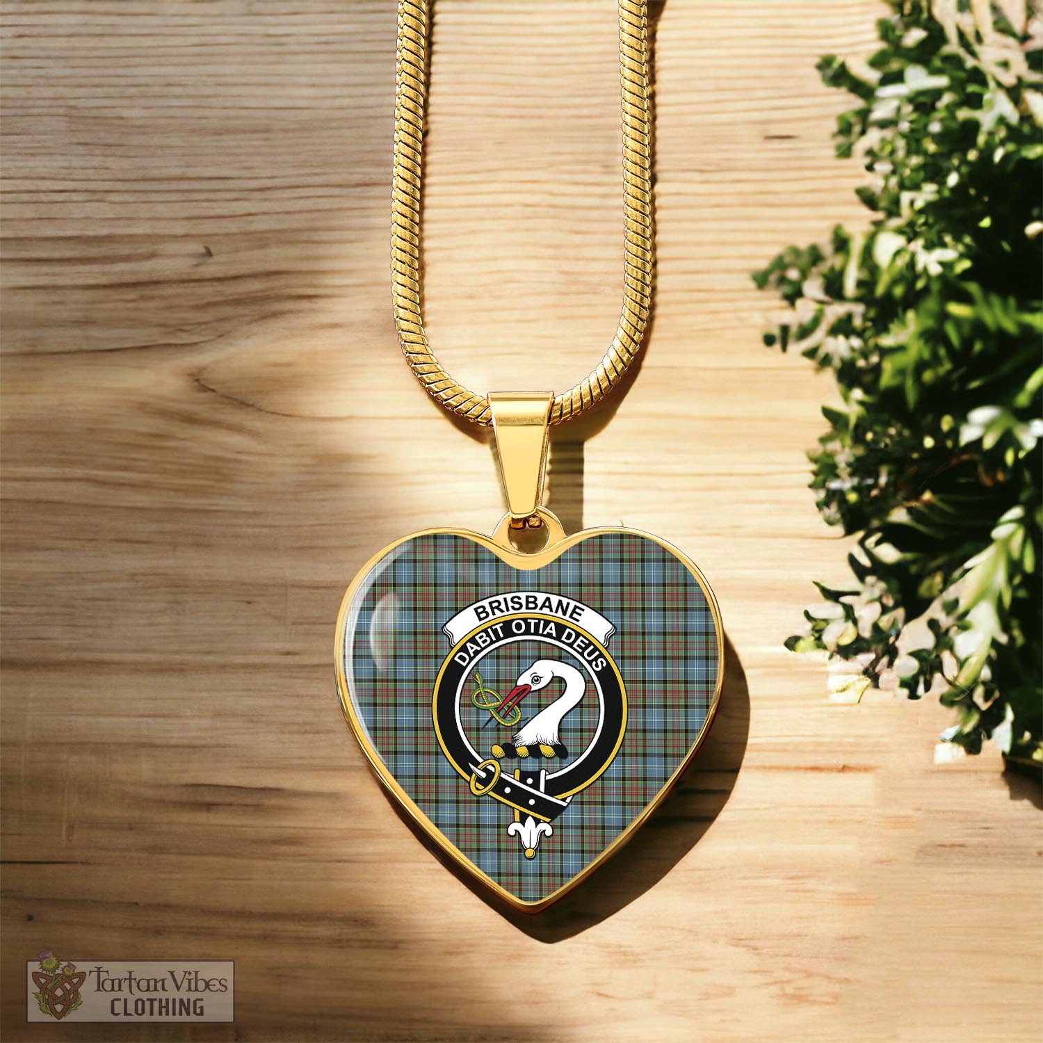 Tartan Vibes Clothing Brisbane modern Tartan Heart Necklace with Family Crest