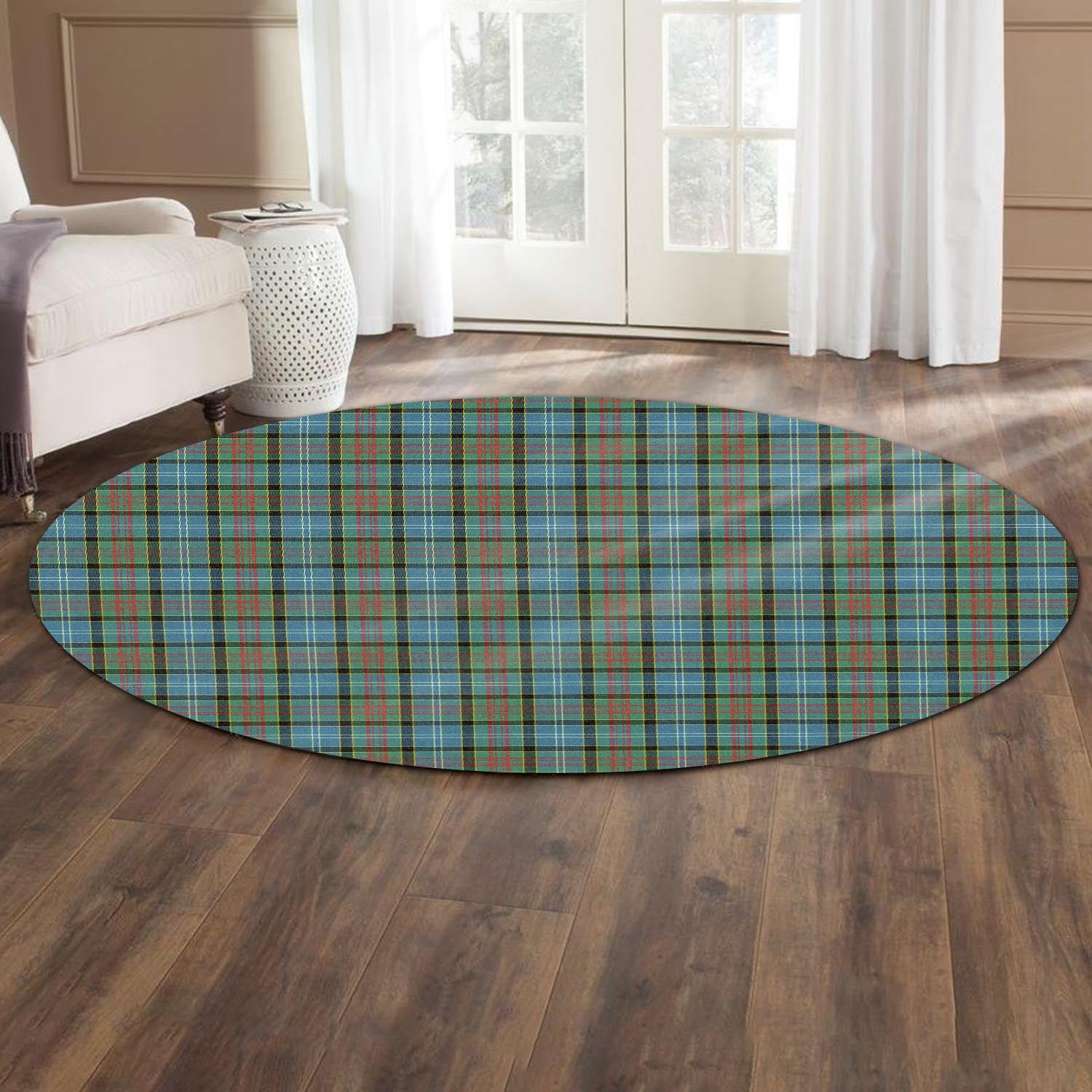 Brisbane modern Tartan Round Rug - Tartanvibesclothing