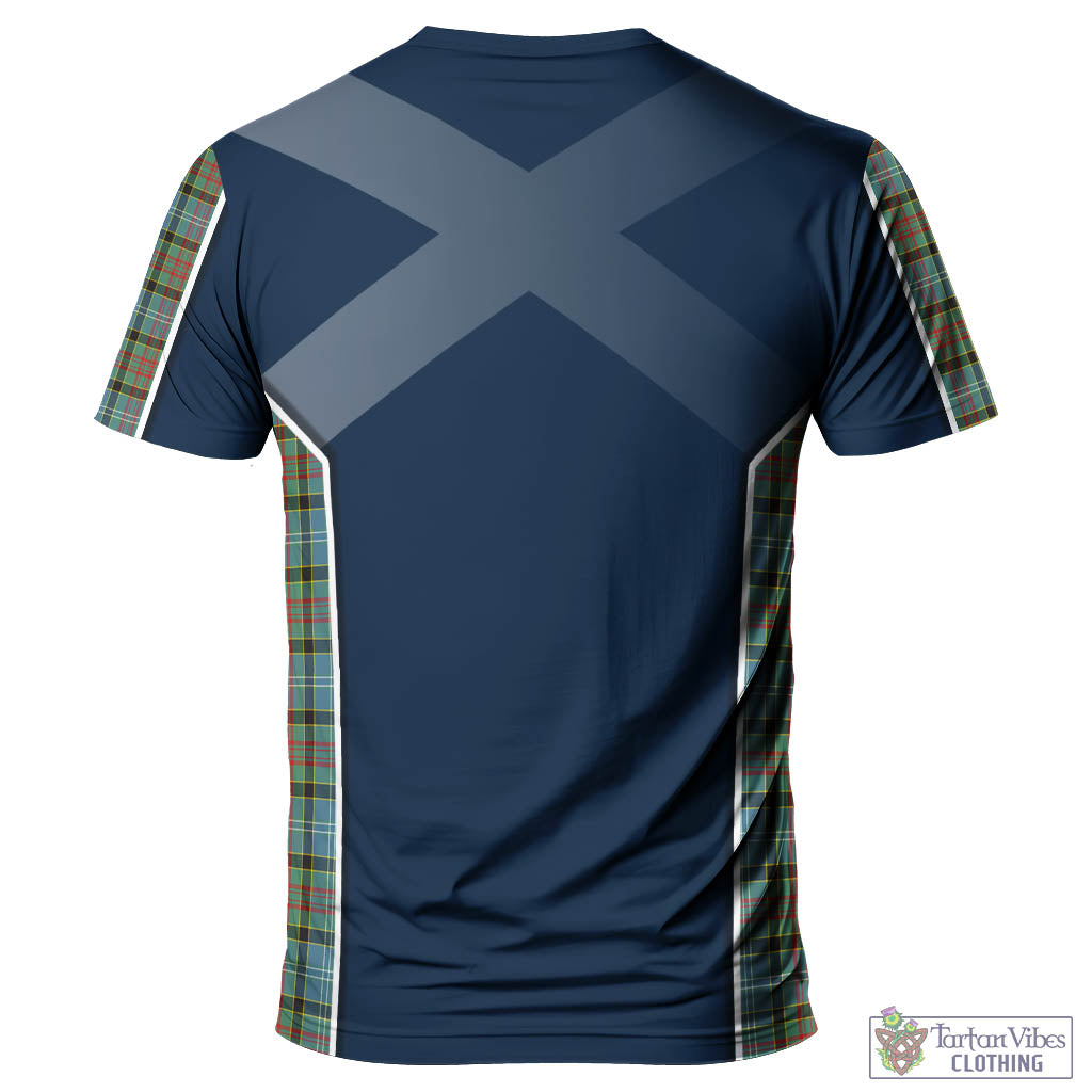 Tartan Vibes Clothing Brisbane modern Tartan T-Shirt with Family Crest and Scottish Thistle Vibes Sport Style