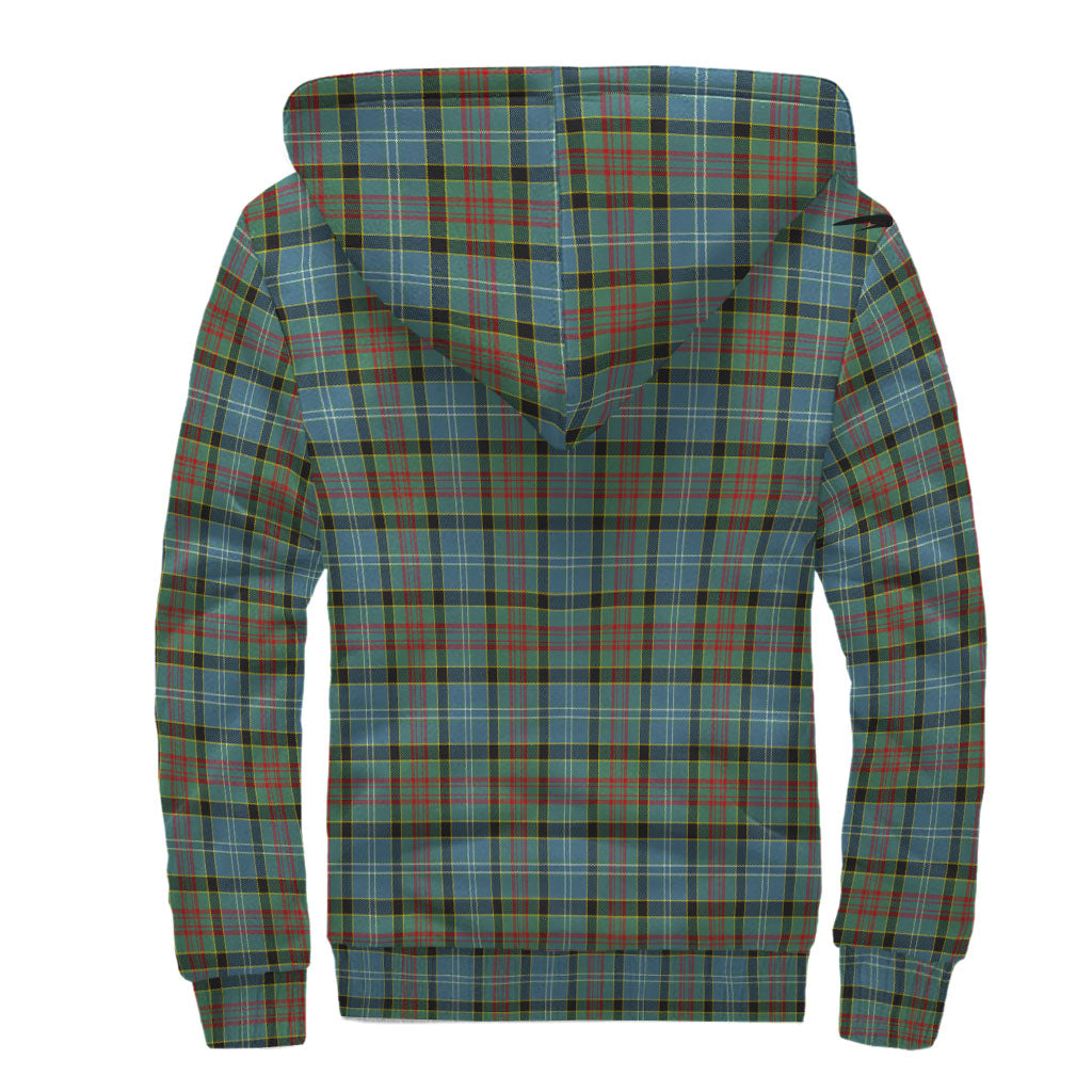 Brisbane modern Tartan Sherpa Hoodie with Family Crest - Tartanvibesclothing