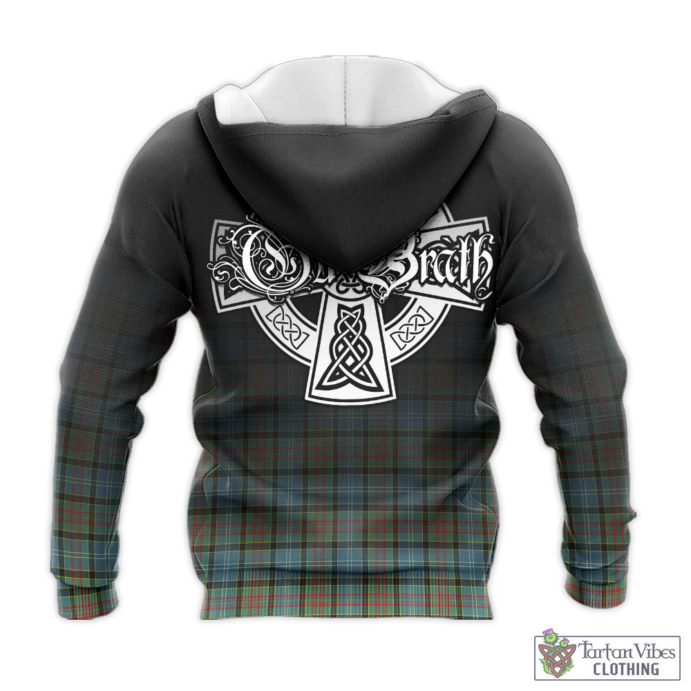 Tartan Vibes Clothing Brisbane modern Tartan Knitted Hoodie Featuring Alba Gu Brath Family Crest Celtic Inspired