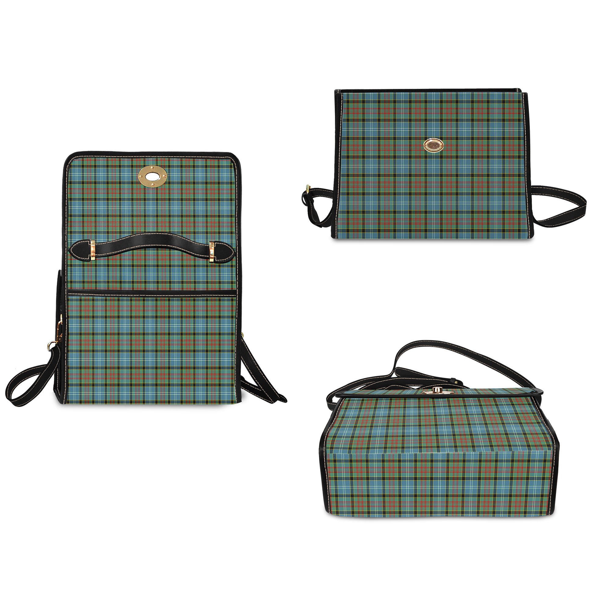 Brisbane modern Tartan Leather Strap Waterproof Canvas Bag - Tartanvibesclothing