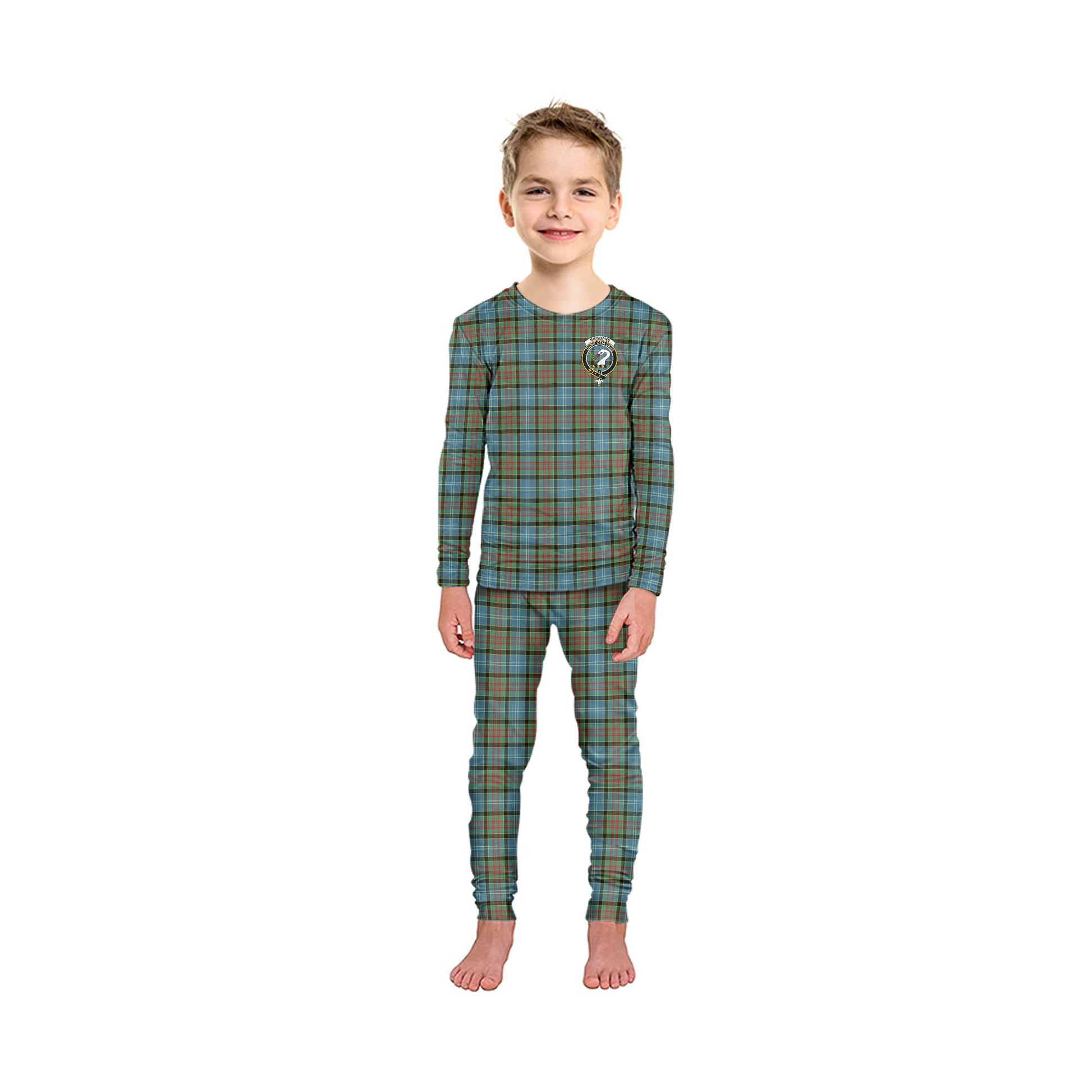 Brisbane Tartan Pajamas Family Set with Family Crest - Tartan Vibes Clothing