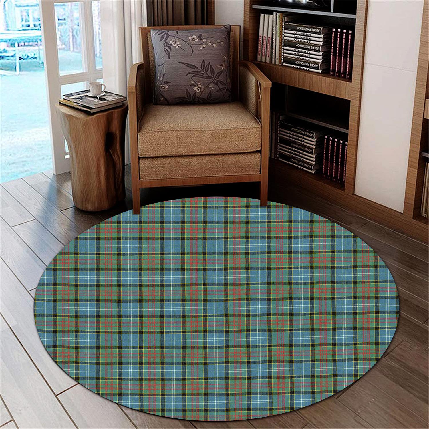 Brisbane modern Tartan Round Rug - Tartanvibesclothing