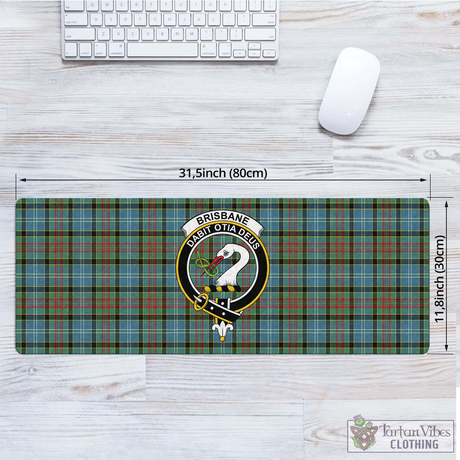 Tartan Vibes Clothing Brisbane modern Tartan Mouse Pad with Family Crest