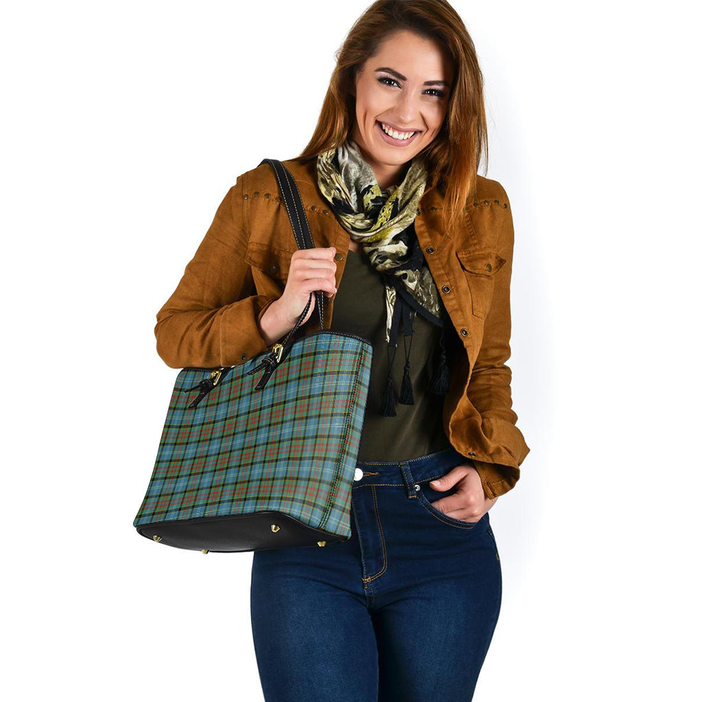 Brisbane modern Tartan Leather Tote Bag - Tartanvibesclothing