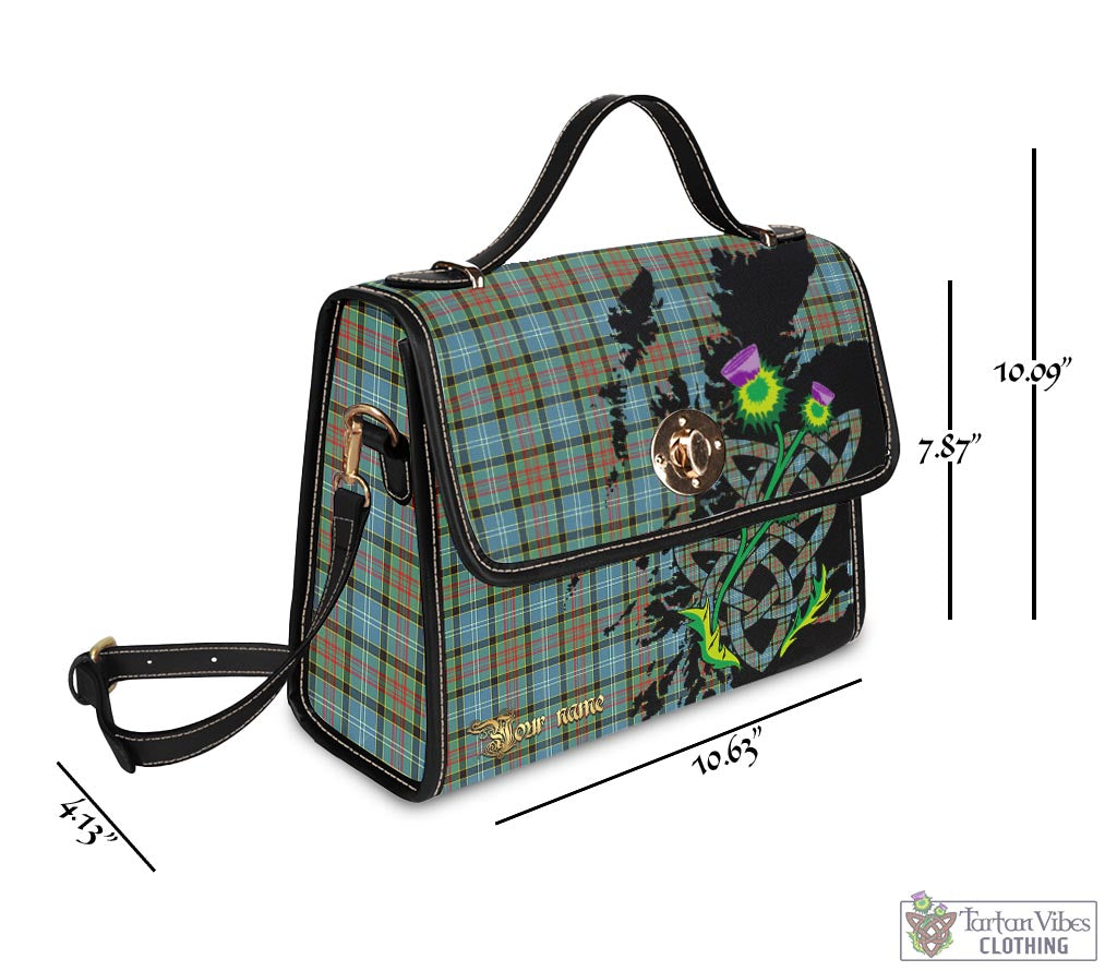 Tartan Vibes Clothing Brisbane Modern Tartan Waterproof Canvas Bag with Scotland Map and Thistle Celtic Accents