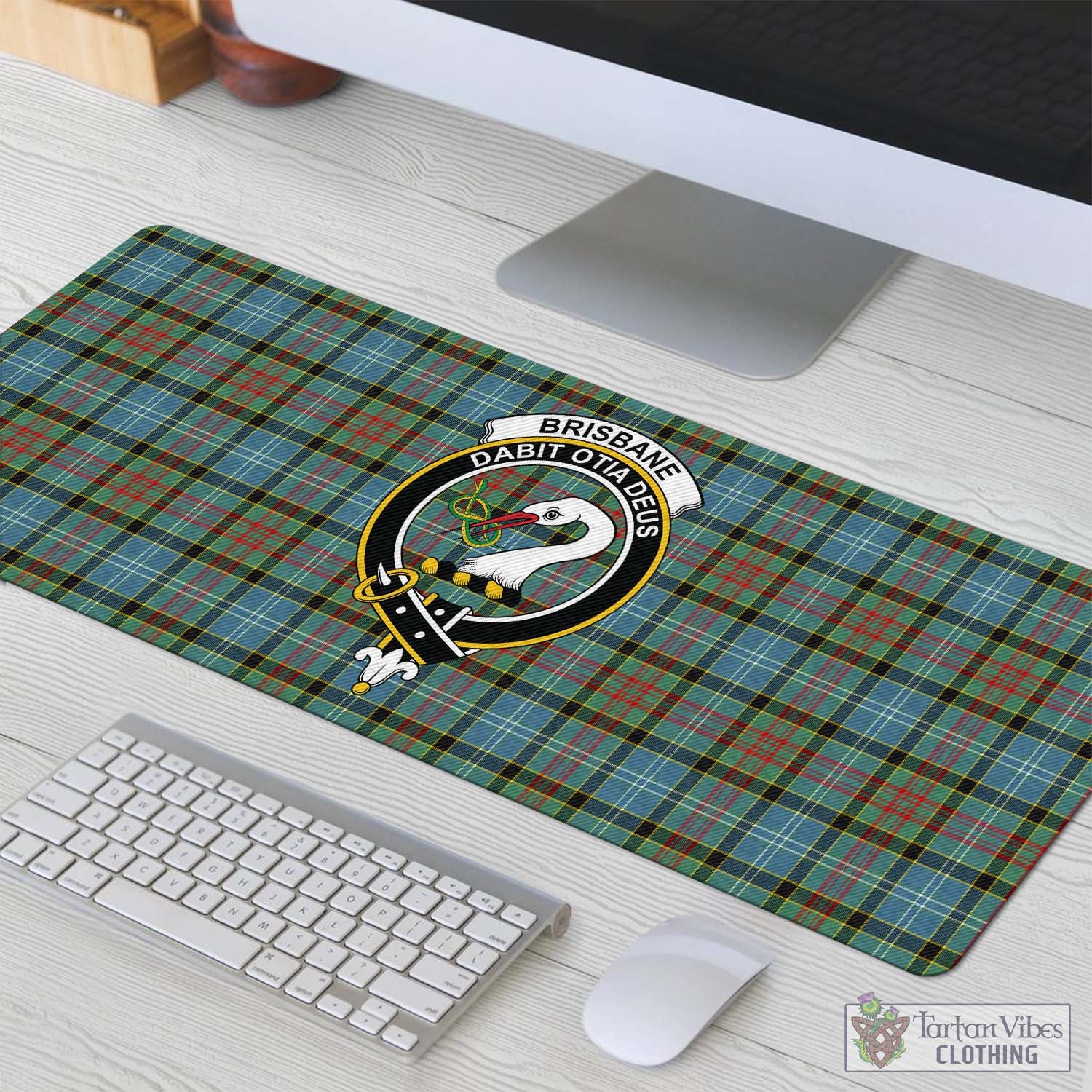 Tartan Vibes Clothing Brisbane modern Tartan Mouse Pad with Family Crest