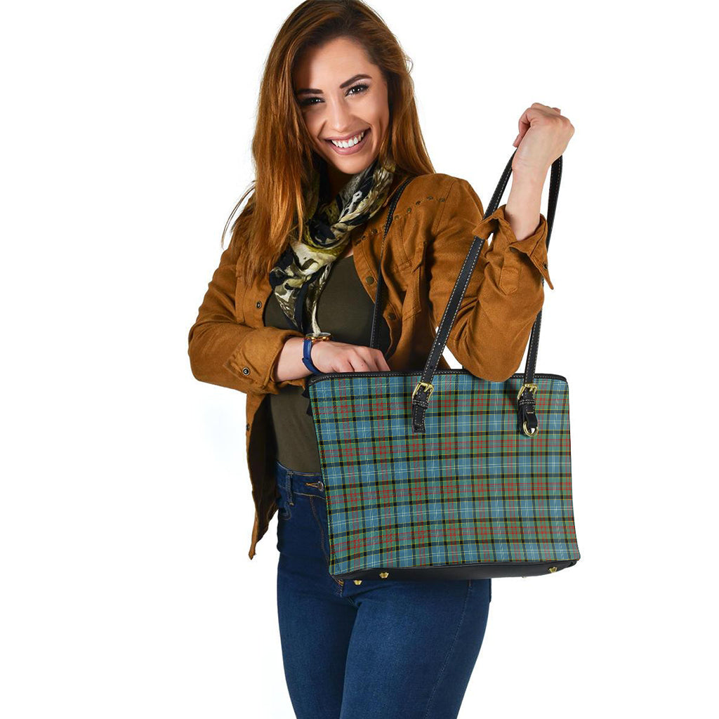 Brisbane modern Tartan Leather Tote Bag - Tartanvibesclothing