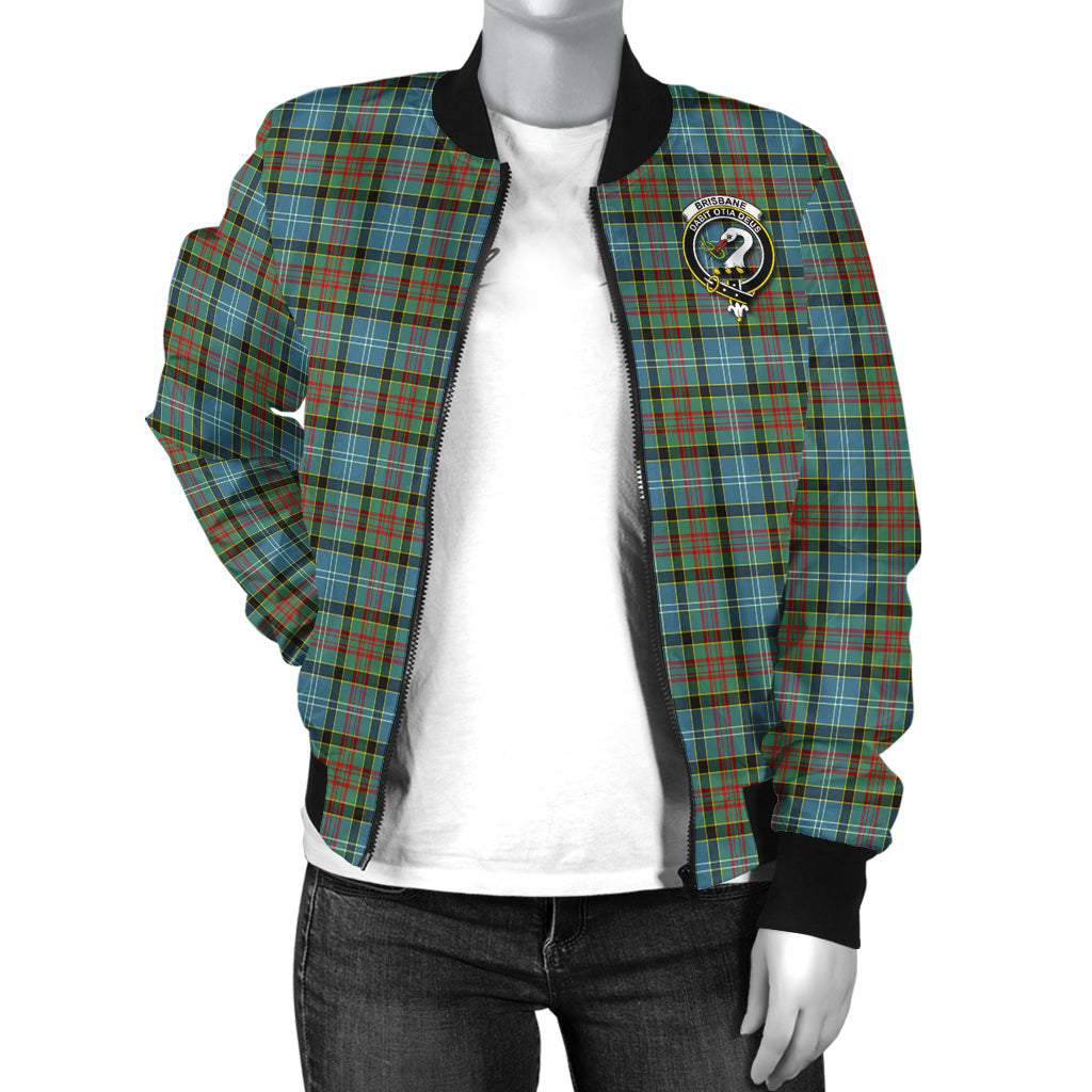 Brisbane modern Tartan Bomber Jacket with Family Crest - Tartanvibesclothing