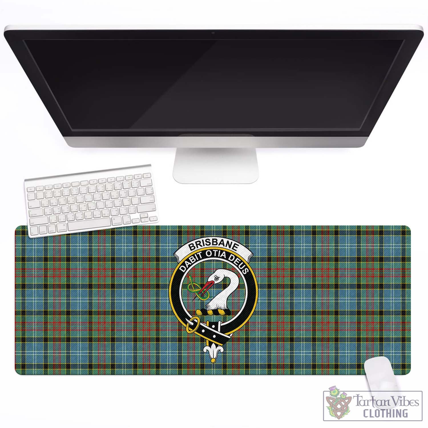 Tartan Vibes Clothing Brisbane modern Tartan Mouse Pad with Family Crest