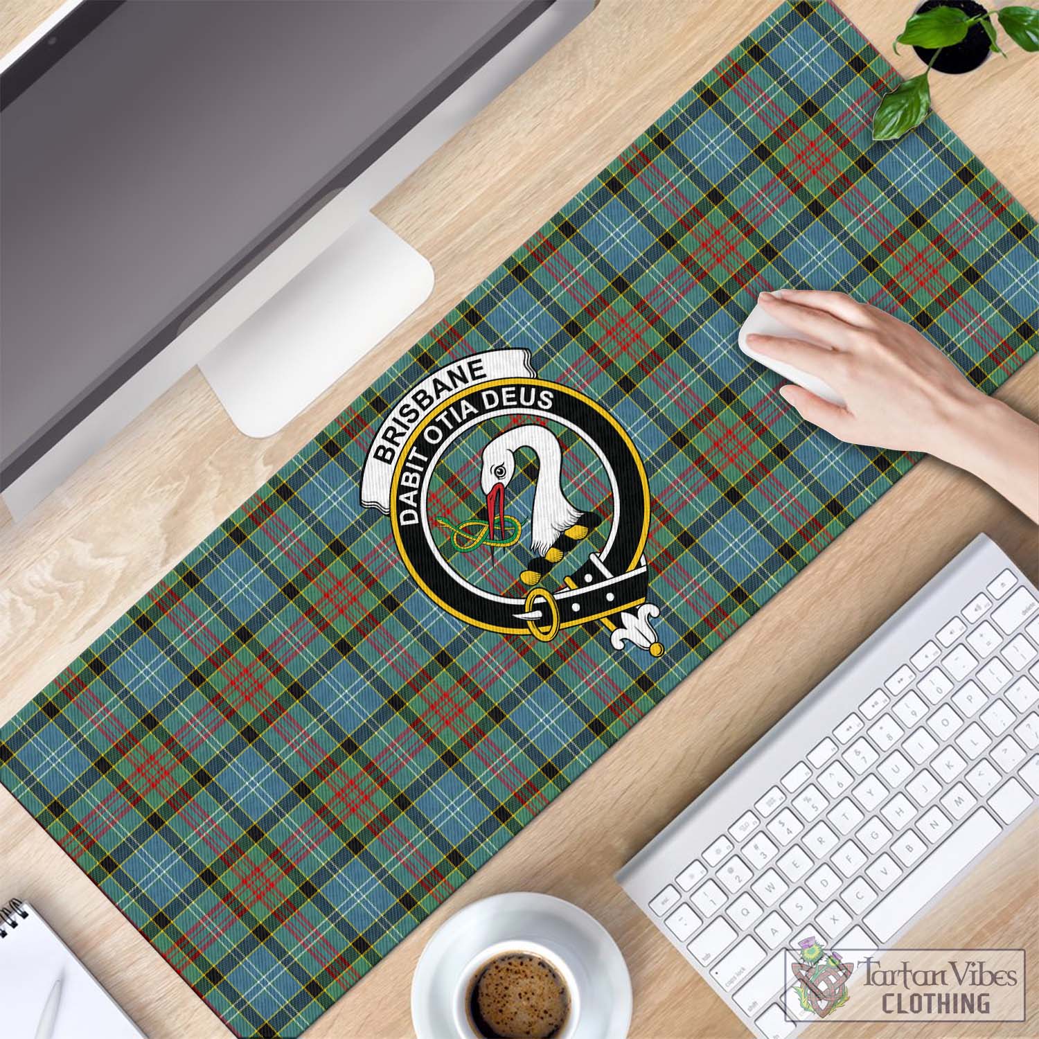 Tartan Vibes Clothing Brisbane modern Tartan Mouse Pad with Family Crest