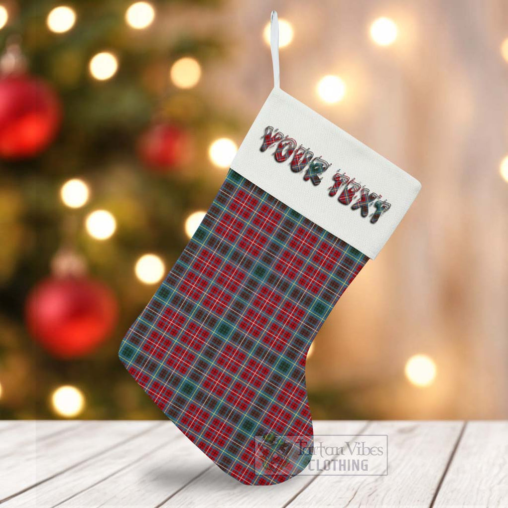 Tartan Vibes Clothing British Columbia Province Canada Tartan Christmas Stocking with Personalized Text