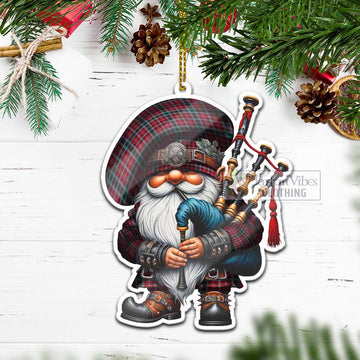 British Columbia Province Canada Tartan Bagpiper Gnome Christmas Ornament