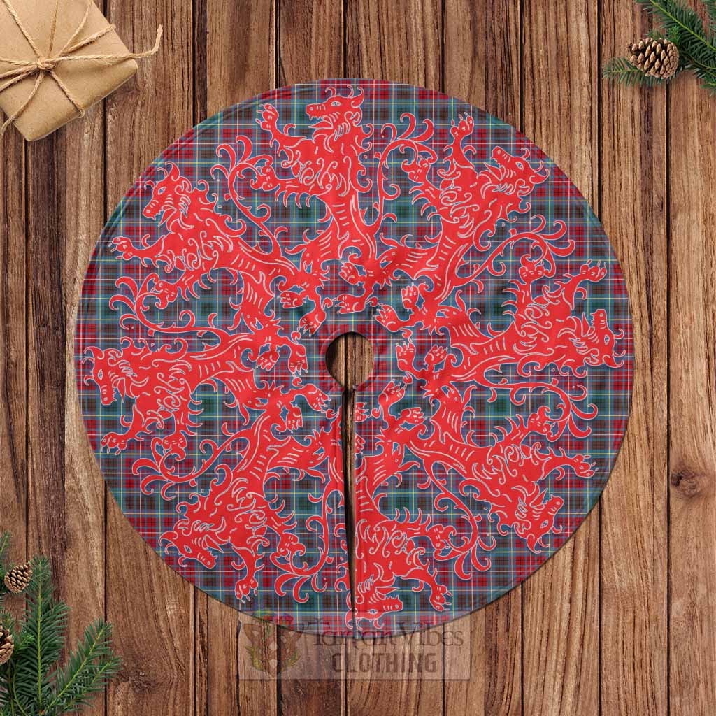 Tartan Vibes Clothing British Columbia Province Canada Tartan Christmas Tree Skirt Lion Rampant Style