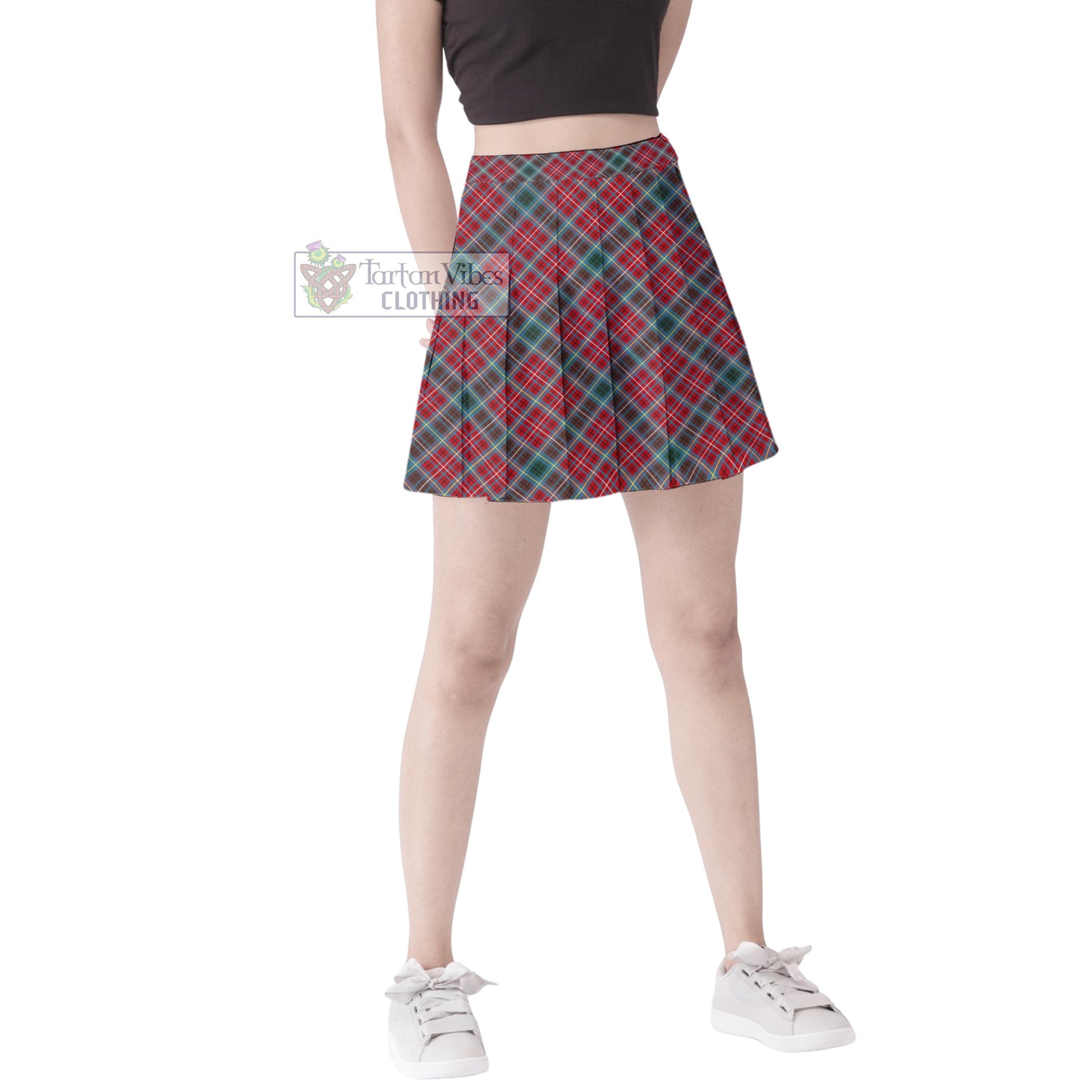 Tartan Vibes Clothing British Columbia Province Canada Tartan Women's Plated Mini Skirt