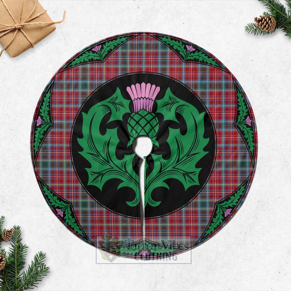 Tartan Vibes Clothing British Columbia Province Canada Tartan Christmas Tree Skirt Scottish Thistle Style