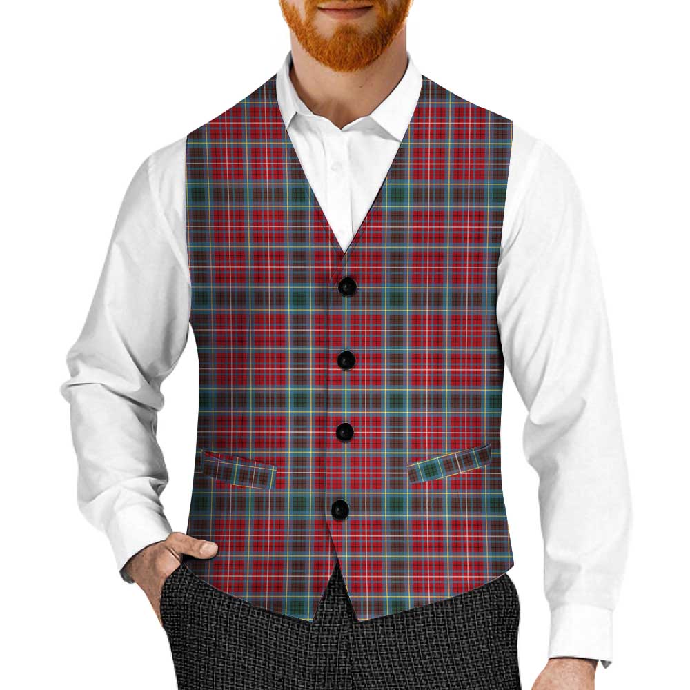 Tartan Vibes Clothing British Columbia Province Canada Tartan Men's Sleeveless Suit Vest