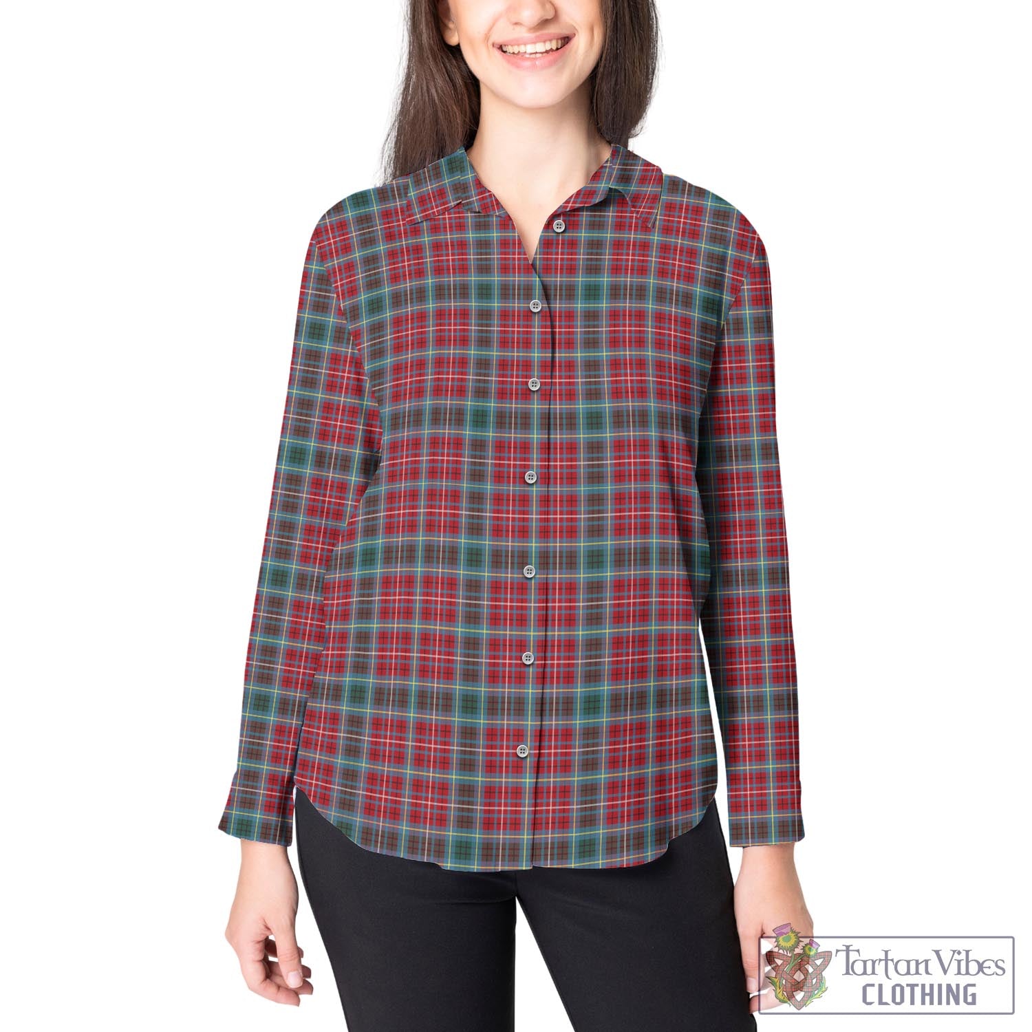 British Columbia Province Canada Tartan Womens Casual Shirt