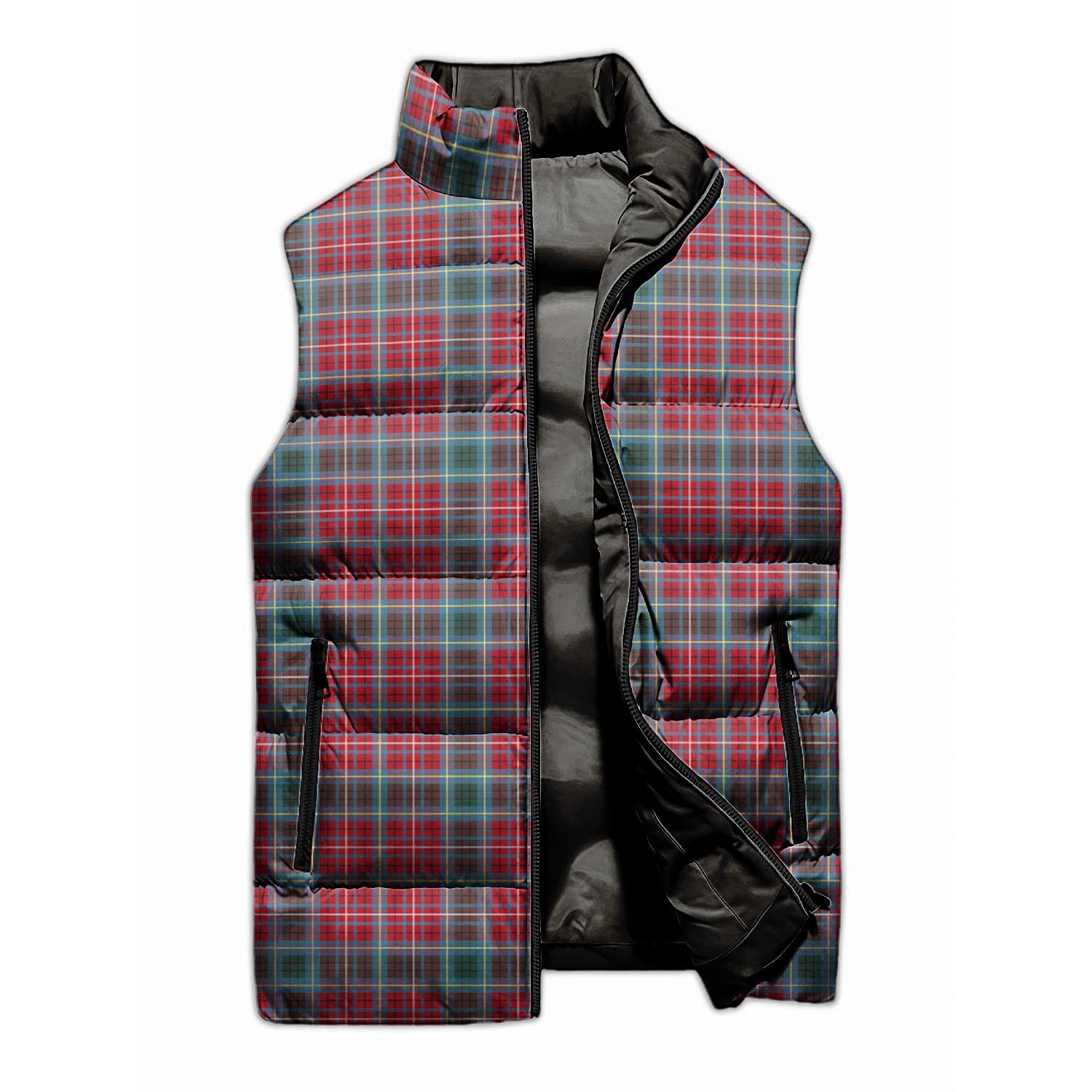 British Columbia Province Canada Tartan Sleeveless Puffer Jacket - Tartanvibesclothing