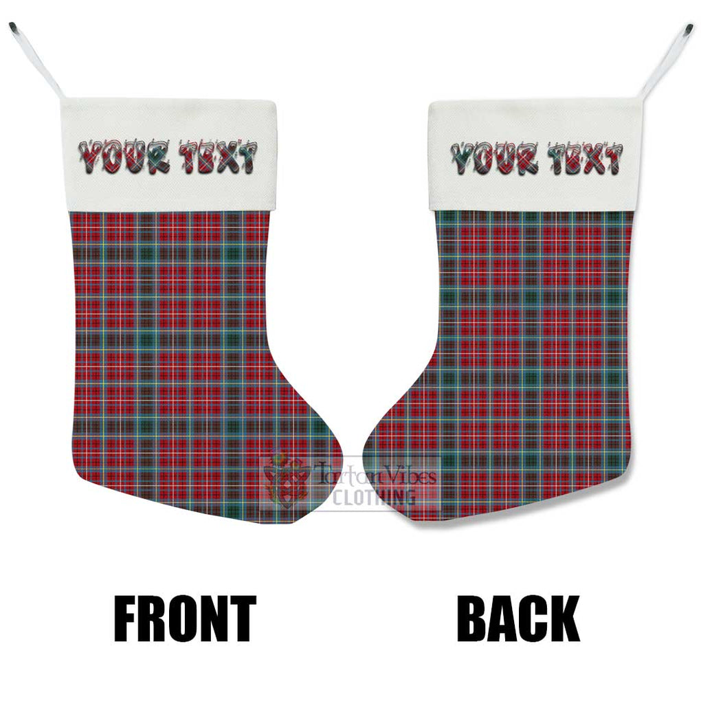 Tartan Vibes Clothing British Columbia Province Canada Tartan Christmas Stocking with Personalized Text