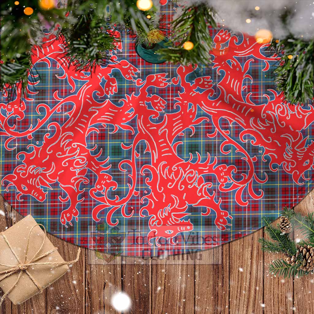 Tartan Vibes Clothing British Columbia Province Canada Tartan Christmas Tree Skirt Lion Rampant Style