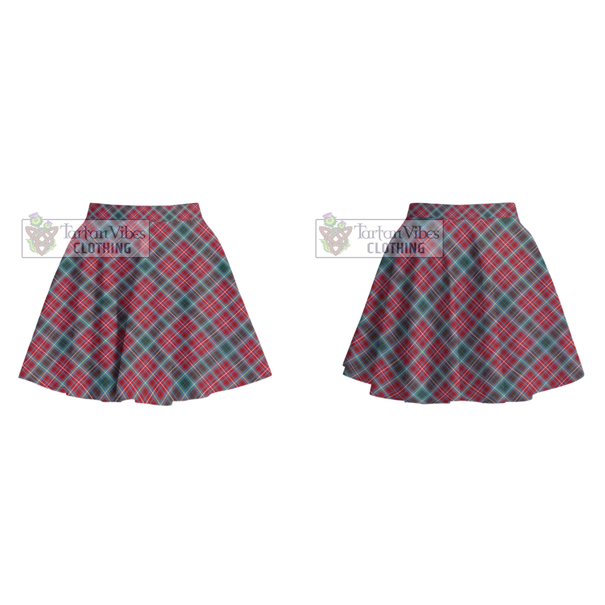 Tartan Vibes Clothing British Columbia Province Canada Tartan Women's Plated Mini Skirt