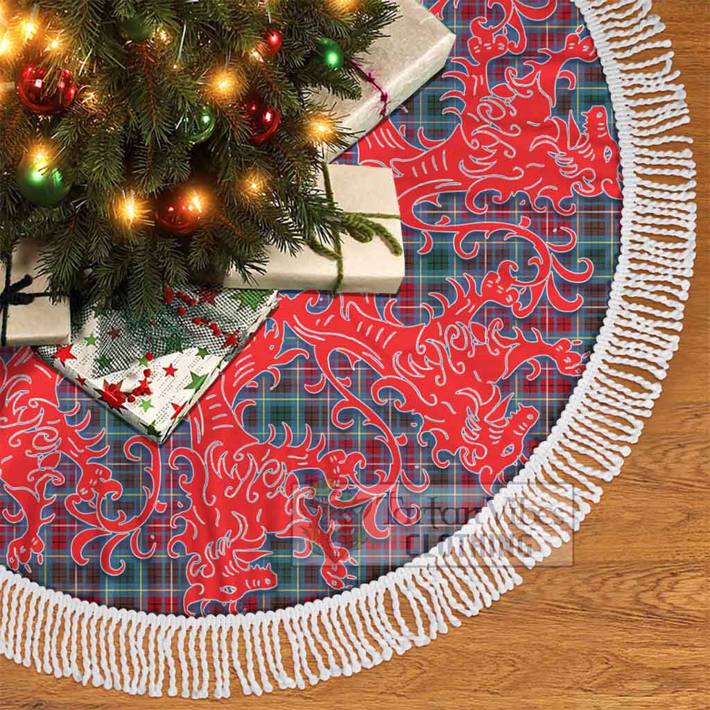 Tartan Vibes Clothing British Columbia Province Canada Tartan Christmas Tree Skirt Lion Rampant Style