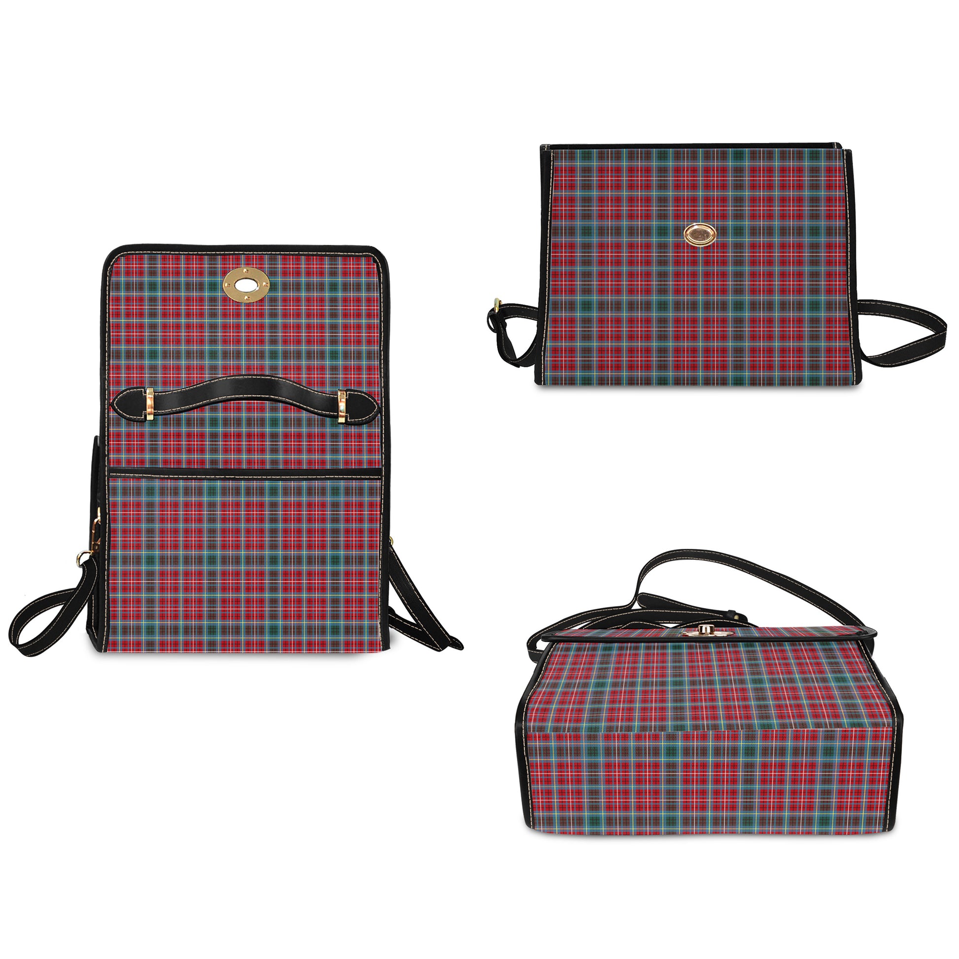 British Columbia Province Canada Tartan Leather Strap Waterproof Canvas Bag - Tartanvibesclothing